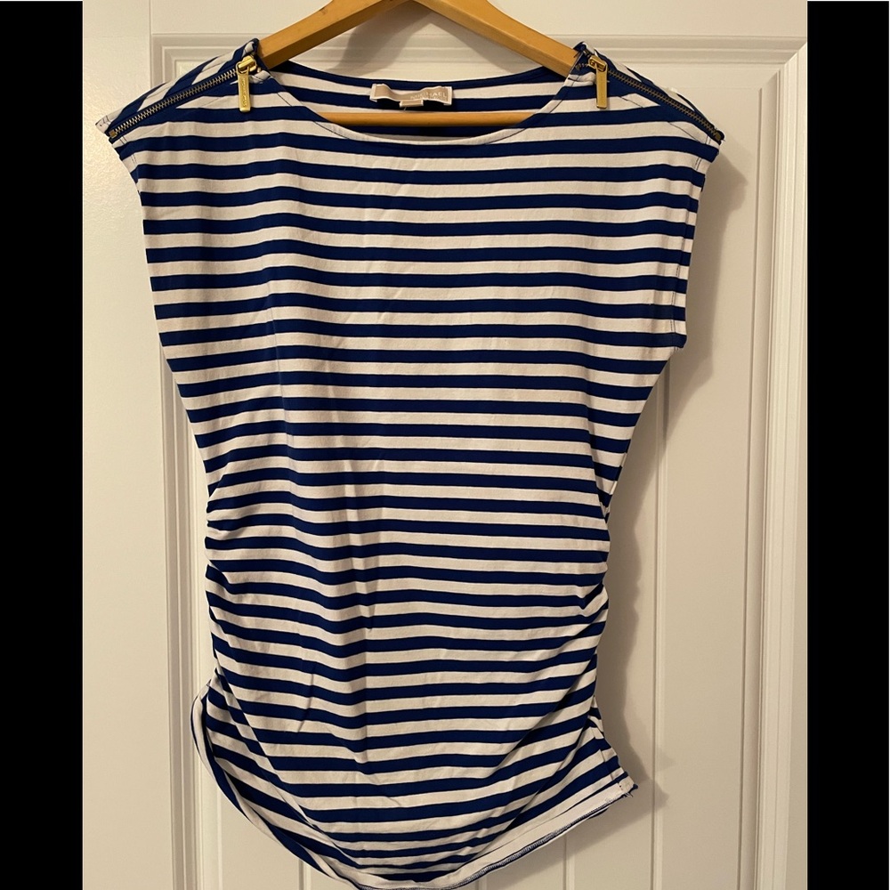 Michael Kors Striped Boat Neck Top